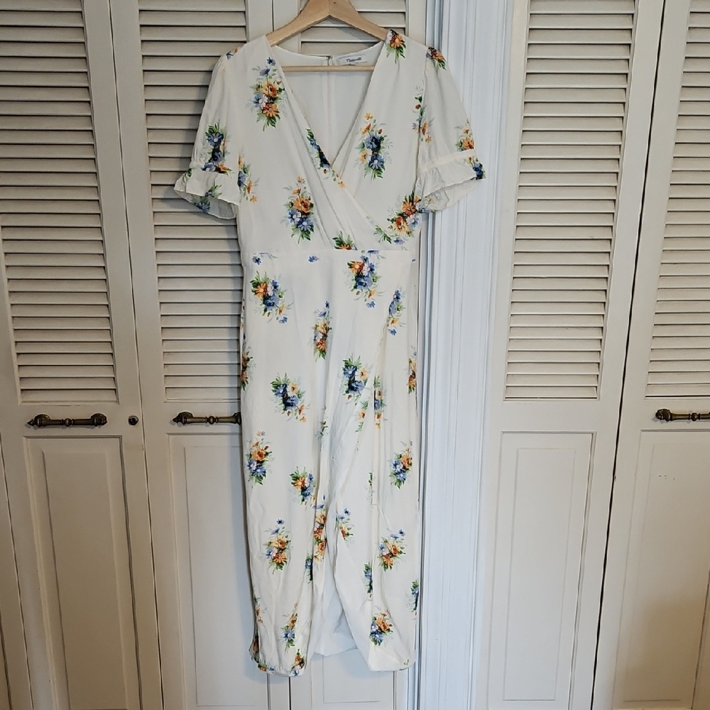 EUC Madewell Ivory Cream Floral Spring Maxi Dress Dress Size 6 Cottagecore